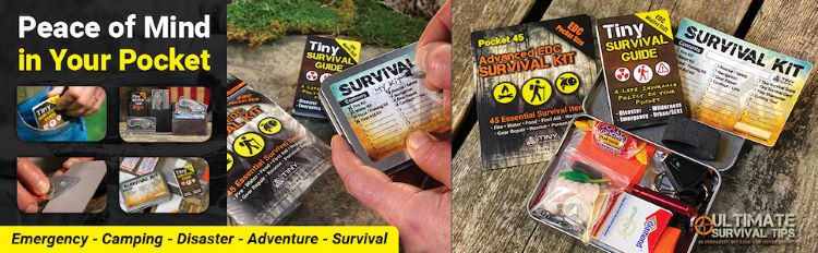 The Bundle includes: a Pocket 45: Tiny Survival Kit (with 45 vital, hard to improvise survival tools), plus a Tiny Survival Guide, and Survival Tin Kit (tin, closure band, waterproof, write-on, "Survival Kit" sticker) - Assemble this bundle and pack it into any pocket to carry it with you EVERYWHERE - ALL the TIME!