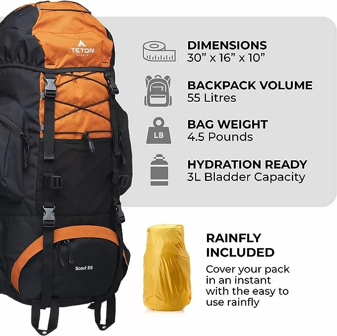 Teton backpack for survival prepper supplies
