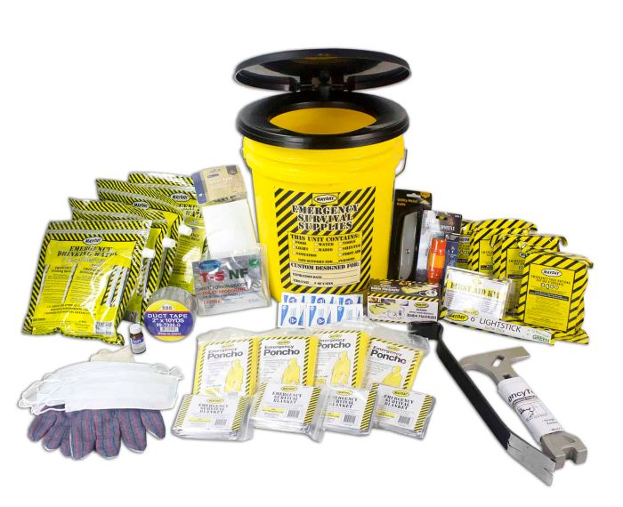 PREMIUM Emergency Honey Bucket Kits - 4 Person Kit | American Family Safety