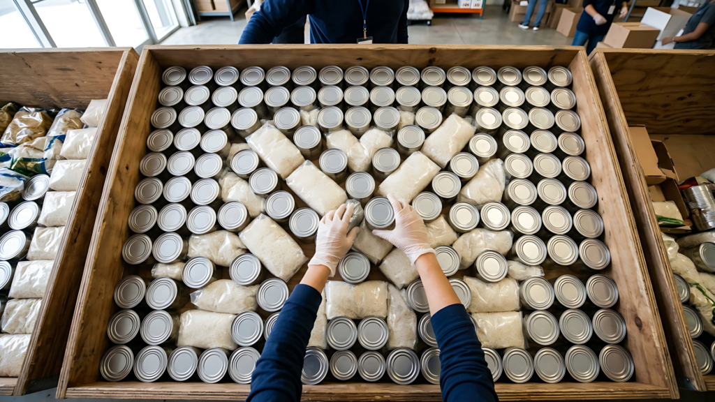 Bartering and Food Storage in a War Zone